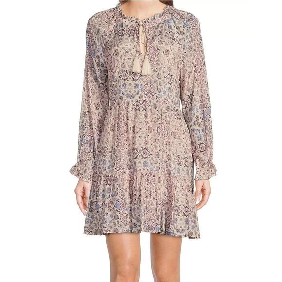 Roller Rabbit Women's Size Medium Pink Floral Odila Janni Mini Swing Dress - Picture 1 of 10